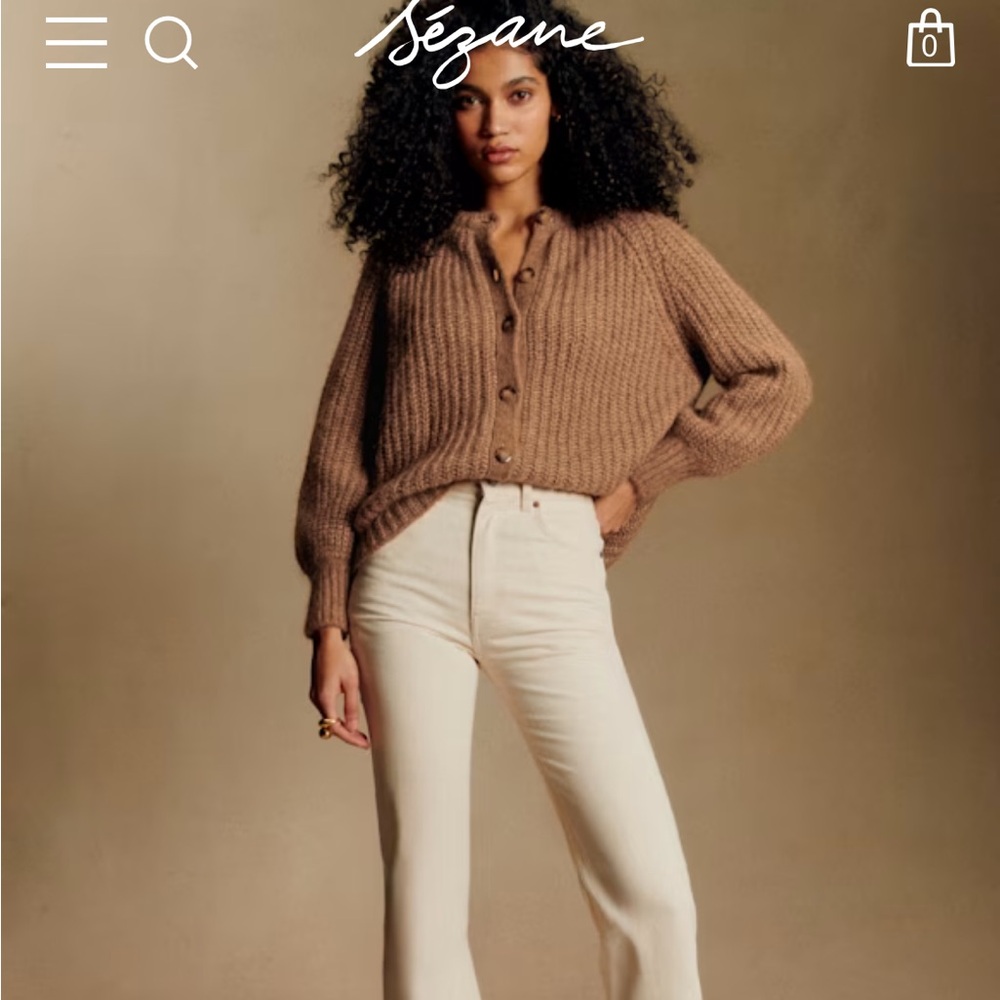 Sézane Emile Cardigan in Mottled Camel